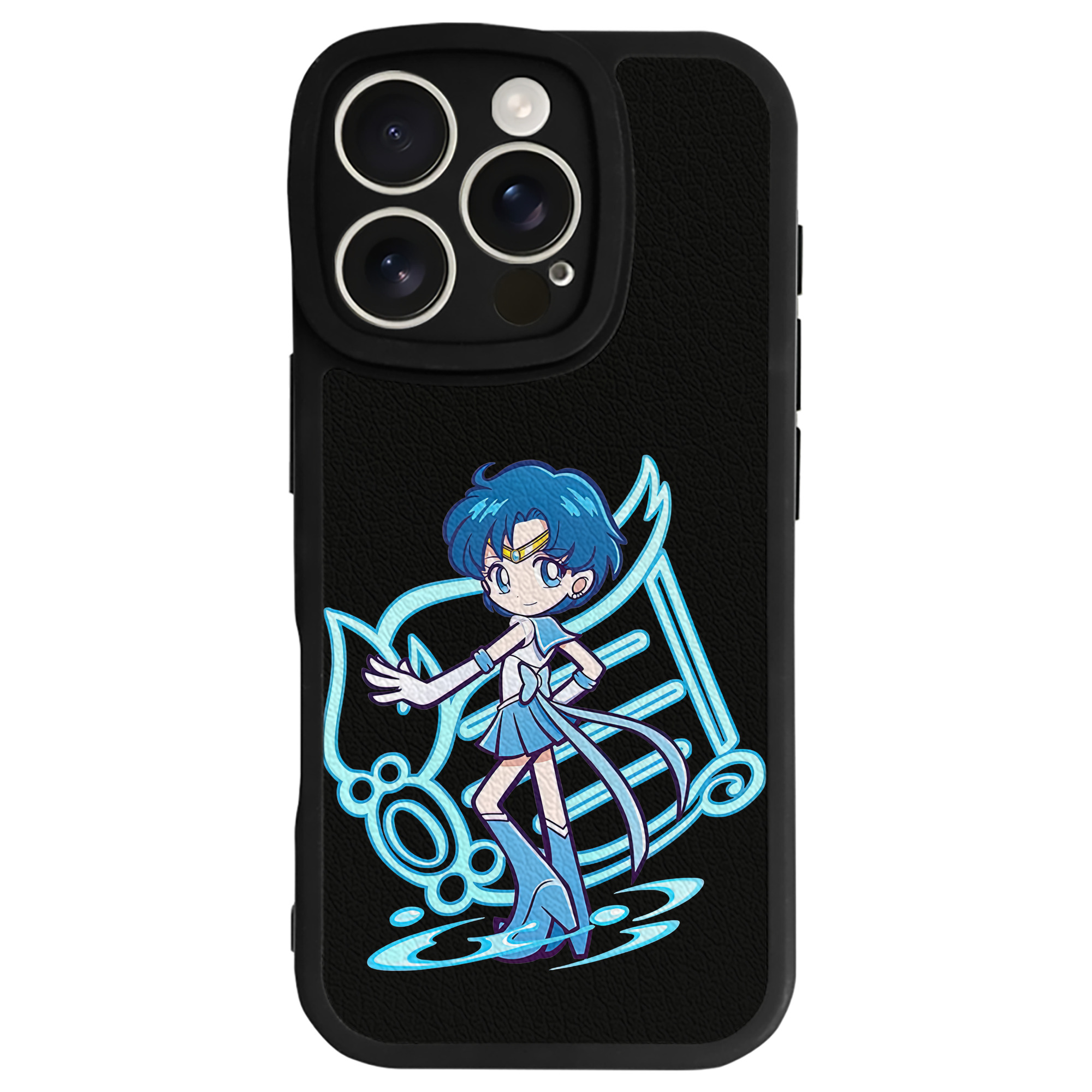 （画像用） 美少女戦士セーラームーン 水野 亜美 みずの あみ Sailor Moon Mizuno Ami 【iPhone 16シリーズ対応】シリコンスマホケース（レザー調） 材質：シリコン